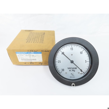 Ashcroft 6IN 1/4IN 0-30IN-HG NPT PRESSURE GAUGE 60-1017A-02B-30-IMV